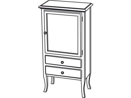 Sapho Retro 1691 skříňka 60 x 120 cm starobílá pravá