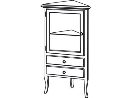 Sapho Retro 1692 skříňka rohová 60 x 120 cm starobílá levá
