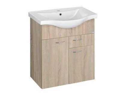 Aqualine KERAMIA  FRESH umyvadlová skříňka ,60x74x33,7cm,dub platin ( 50066 )