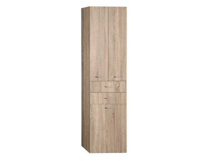 Aqualine ZOJA/KERAMIA FRESH skříňka vysoká s košem 50x184x29cm dub platin 51295