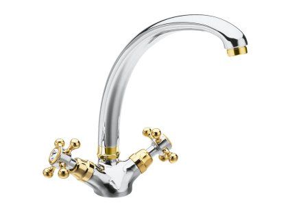 Sapho Antea 3112 dřezová baterie výška 265 mm chrom/zlatá