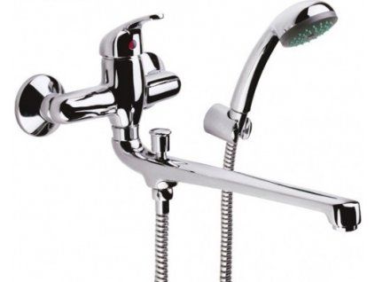 Raf Polar PL31B kombinovaná vana-umyvadlo nástěnná baterie s příslušenstvím, ploché ústí 30 cm s přepínačem, r. 150 mm