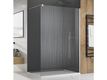 SanSwiss Ronal WALK-IN EASY 120 cm sprchová zástěna sklo Vertikální linie STR4P1205067