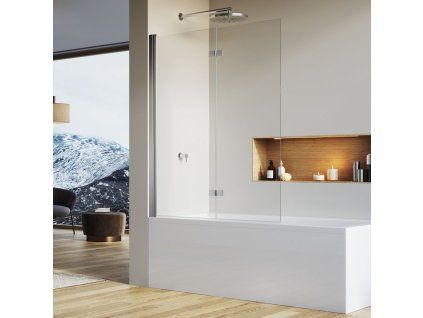 SanSwiss Ronal SOLINO 100 cm levá vanová zástěna sklo Transparent SOLB2G1005007