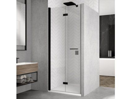 SanSwiss Ronal SOLINO Black 100 cm levé sprchové dveře sklo Transparent SOLF1G1000607