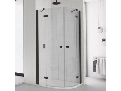 SanSwiss Ronal ANNEA Black 80 x 80 cm sprchový kout sklo Transparent ANR550800607