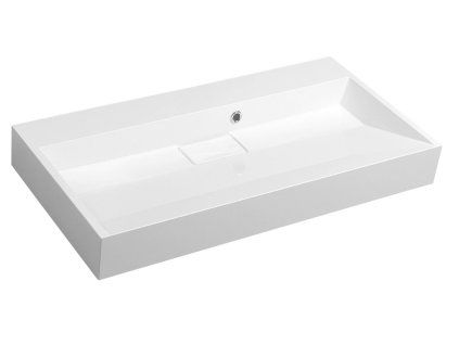 Sapho AMUR 90 x 46 cm 55032-0 umyvadlo litý mramor bez otvoru pro baterii bílá