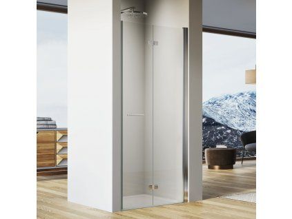 SanSwiss SOLINO 100 cm dvoudílné skládací dveře pravé - aluchrom/sklo bílé linky SOLF1D1005088