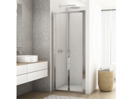 SanSwiss DIVERA 90 cm zalamovací dveře - aluchrom/sklo bílé linky D22K0905088
