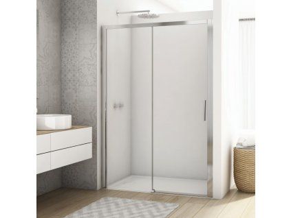 SanSwiss DIVERA 140 cm jednodílné posuvné dveře - aluchrom/sklo Transparent D22S2B1405007