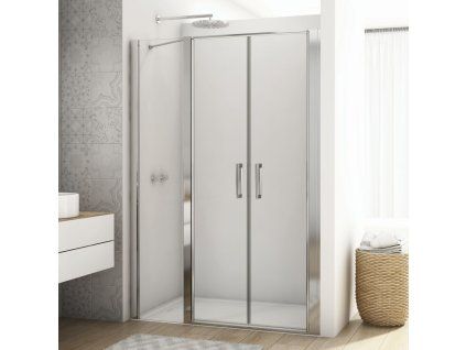 SanSwiss DIVERA 120 cm dvoukřídlé dveře - aluchrom/sklo bílé linky D22T32070505088