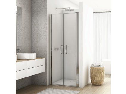 SanSwiss DIVERA 90 cm dvoukřídlé dveře - aluchrom/sklo bílé linky D22T20905088