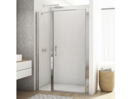 SanSwiss DIVERA 110 cm jednokřídlé dveře - aluchrom/sklo bílé linky D22T31090205088