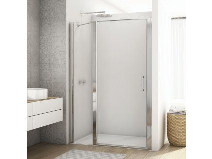 SanSwiss DIVERA 100 cm jednokřídlé dveře - aluchrom/sklo bílé linky D22T13070305088