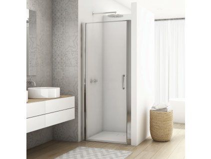 SanSwiss DIVERA 80 cm jednokřídlé dveře - aluchrom/sklo Transparent D22T10805007