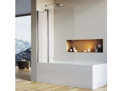 SanSwiss SOLINO 110 cm jednokřídlá vanová zástěna - aluchrom/sklo Screen SOEB131105087
