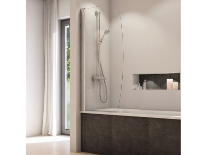 SanSwiss SOLINO 85 cm jednokřídlá vanová zástěna aluchrom/sklo Screen -  SOLB108505087