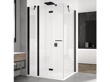 SanSwiss SOLINO Black 160 cm dveře - levé - černý/sklo Screen SOLF13G1600687