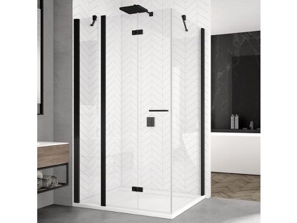 SanSwiss SOLINO Black 160 cm dveře - černý/sklo Transparent SOLF13G1600607