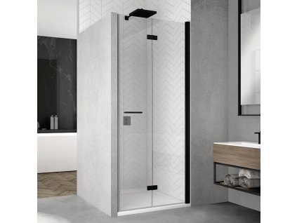 SanSwiss SOLINO Black 120 cm dveře pravé - černý/sklo Transparent SOLF1D1200607