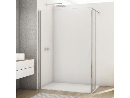 SanSwiss DIVERA 120 cm pevná stěna walk-in - aluchrom/sklo bílé linky D22WI21205088