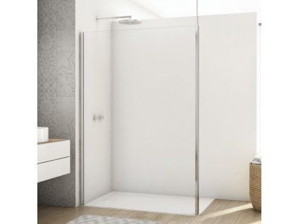 SanSwiss DIVERA 120 cm pevná stěna walk-in - aluchrom/sklo bílé linky D22WI1V1205088