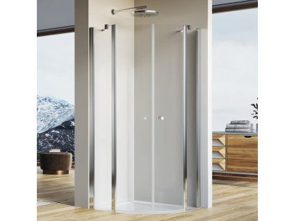 SanSwiss SOLINO 90 cm čtvrtkruh sprchový kout - aluchrom/sklo Transparent SOR550905007