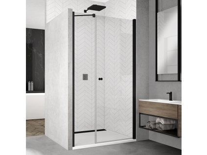 SanSwiss SOLINO Black 100 cm jednokřídlé dveře černý/sklo Screen SOL3110000687