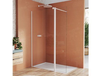 SanSwiss EASY 41 cm montážní set BTE3 - krátká otočná stěna ve 180° - aluchrom/sklo stromy BTE3L04065062