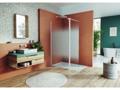 SanSwiss EASY 41 cm montážní set BTE3 - krátká otočná stěna ve 180° - bílý/sklo Shade BTE304060968