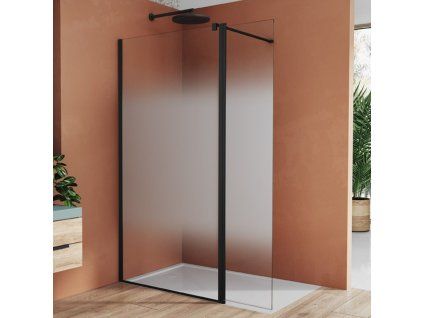SanSwiss EASY 41 cm montážní set BTE3 - krátká otočná stěna ve 180° - černý/sklo Shade BTE304060668