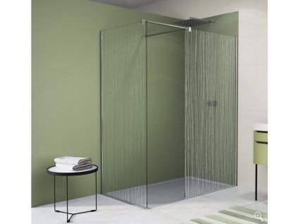 SanSwiss EASY 42 cm montážní set BTE2 - otočná stěna montáž vlevo - aluchrom/sklo Brume BTE2L04205081