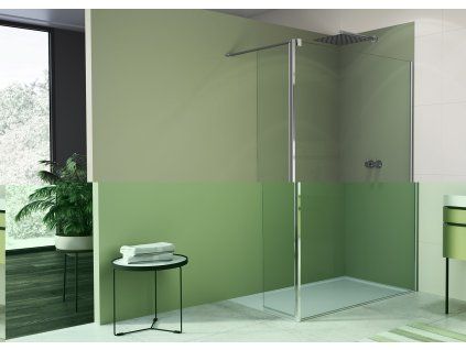 SanSwiss EASY 42 cm montážní set BTE2 - krátká otočná stěna v 90° - aluchrom/sklo Transparent BTE204205007