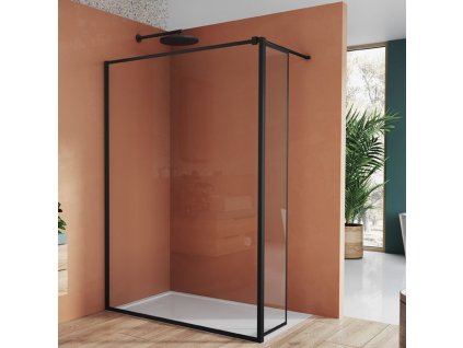 SanSwiss EASY 42 cm montážní set BTE2 - krátká otočná stěna v 90° - černý/sklo Loft 90 BTE204200690