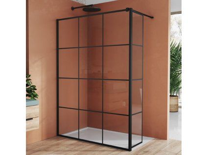 SanSwiss EASY 42 cm montážní set BTE2 - krátká otočná stěna v 90° - černý/sklo Loft 89 BTE204200689