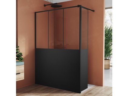 SanSwiss EASY 42 cm montážní set BTE2 - otočná stěna montáž vpravo - černý/sklo Loft 69 BTE2R04200669