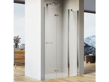SanSwiss SOLINO 100 cm dvoudílné skládací dveře - pravé - aluchrom/sklo Transparent SOLF13D1005007