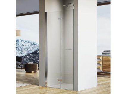 SanSwiss SOLINO 100 cm dvoudílné skládací dveře levé - aluchrom/sklo Transparent SOLF1G1005007