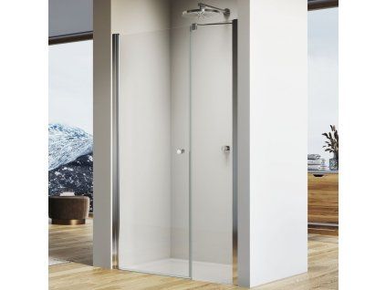 SanSwiss SOLINO 140 cm jednokřídlé dveře - aluchrom/sklo Transparent SOL3114005007