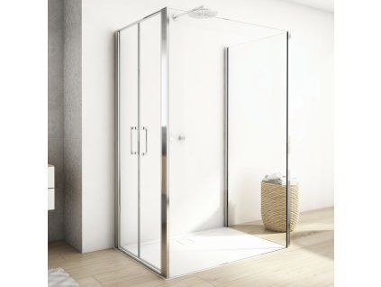 SanSwiss DIVERA 100 cm doplňková boční stěna v 100° - aluchrom/sklo Transparent D22F31005007