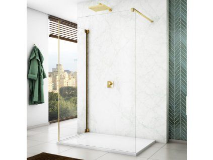 SanSwiss Cadura 70 cm boční stěna v 90° - zlatá/sklo Screen CAT30701287