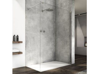 SanSwiss Cadura 90 cm pevná stěna walk-in - aluchrom/sklo Screen CAT40905087
