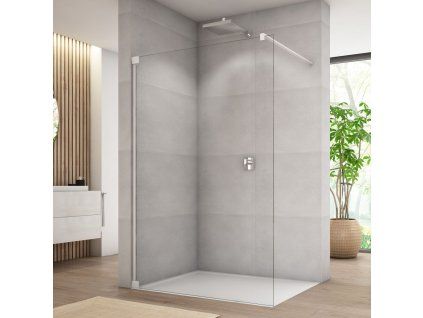 SanSwiss Cadura 110 cm pevná stěna walk-in - bílý/sklo Screen CAT41110987