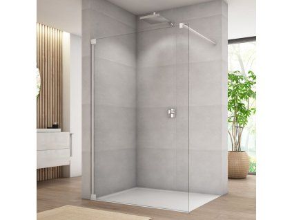 SanSwiss Cadura 80 cm pevná stěna walk-in - bílý/sklo Shade CAT40800968
