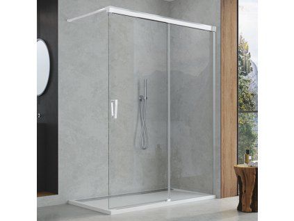 SanSwiss Cadura 120 cm pevná stěna walk-in - aluchrom/sklo Screen CAW2D1205087