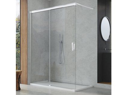SanSwiss Cadura 120 cm pevná stěna walk-in - aluchrom/sklo Screen CAW2G1205087