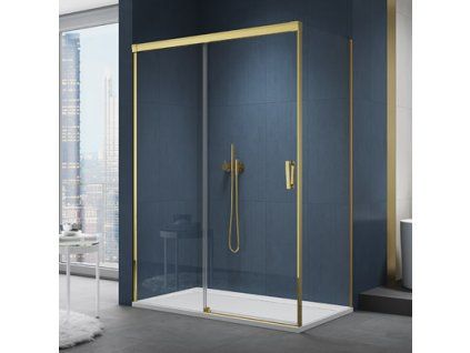 SanSwiss Cadura 100 cm boční stěna v 90° - zlatý/sklo Screen CAST1001287