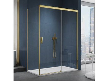 SanSwiss Cadura 100 cm jednodílné posuvné dveře - zlatý/sklo Screen CAS2D1001287