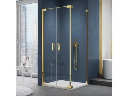 SanSwiss Cadura 80 cm dvoukřídlé dveře - zlatý/sklo Screen CA2C0801287