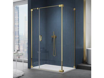SanSwiss Cadura 90 cm jednokřídlé dveře - zlatý/sklo Screen CA31CD0901287